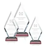 Trophée Cancun en cristal sur socle en bois de rose - Gravure
