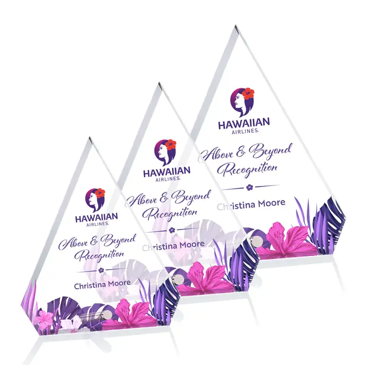 Trophée Cantebury en cristal Starfire - Diamant - Multicolore