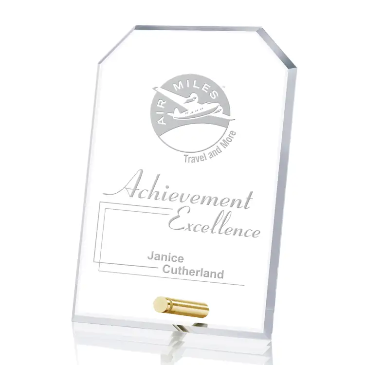Cantebury Starfire Crystal Award - Clipped Rectangle - Deep Etch #2