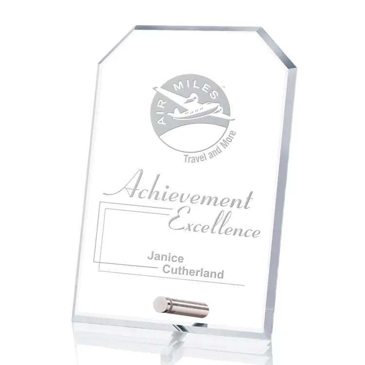 Cantebury Starfire Crystal Award - Clipped Rectangle - Deep Etch #3