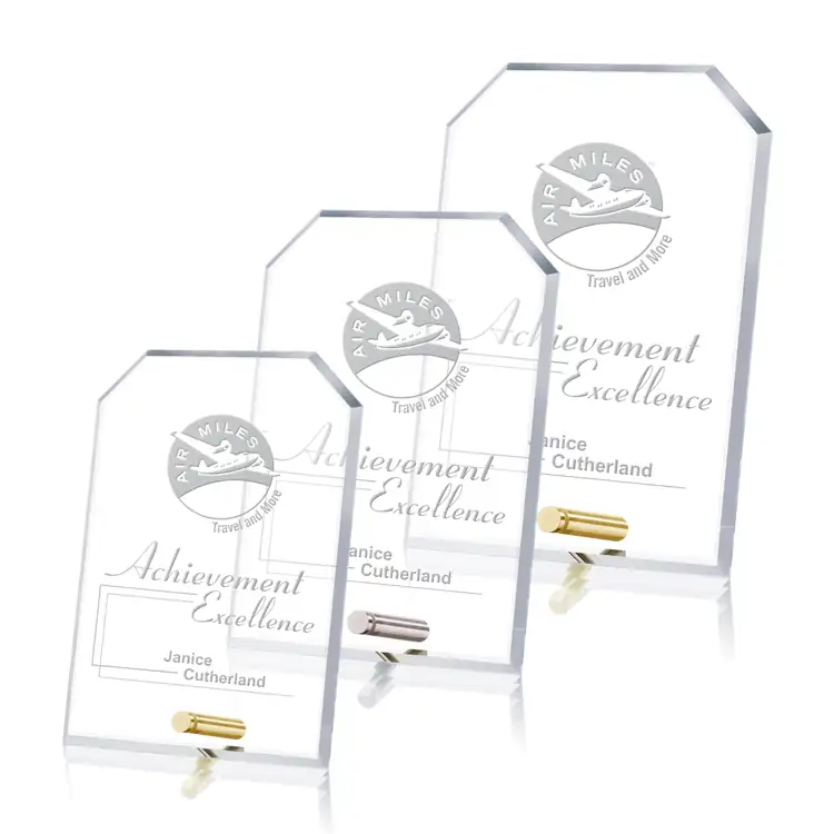 Cantebury Starfire Crystal Award - Clipped Rectangle - Deep Etch