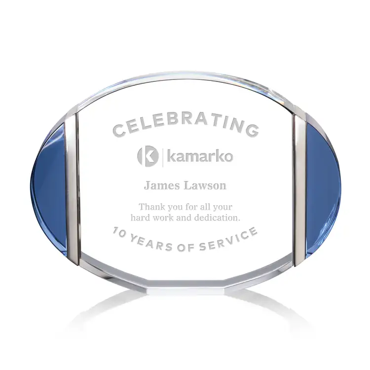 Carbone Oval Optical Crystal Award