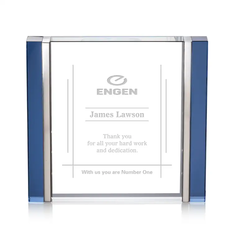 Trophée Carbone rectangulaire en cristal optique