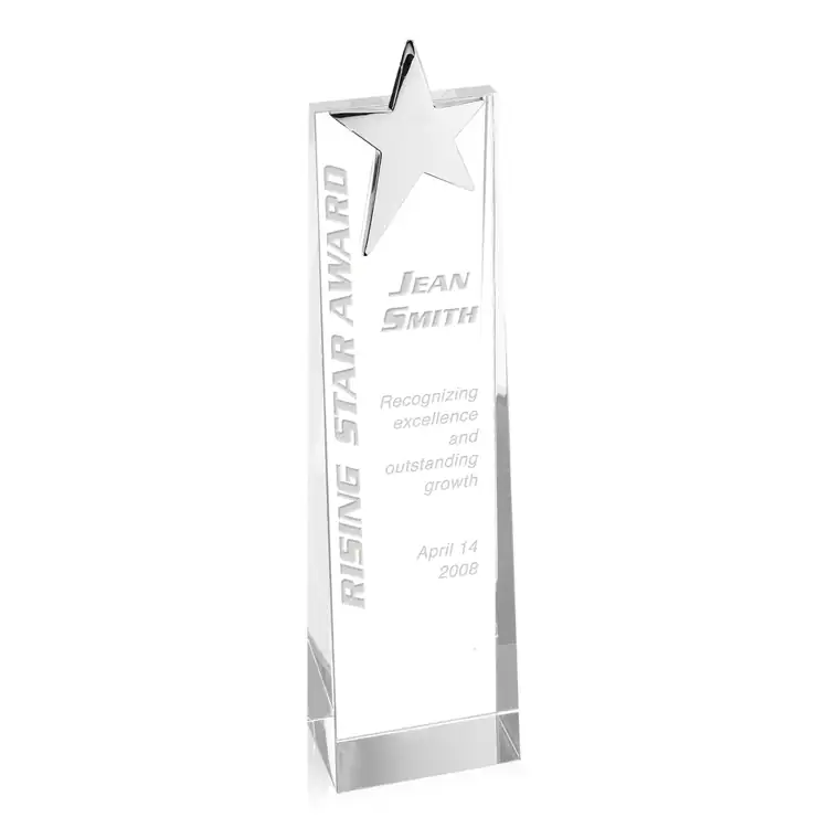 Carina Crystal Award with Chrome Star - Deep Etch #4