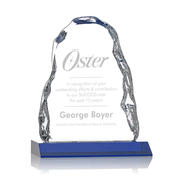 Carling Optical Crystal Award - Iceberg on Beveled Crystal Base - Deep Etch #4