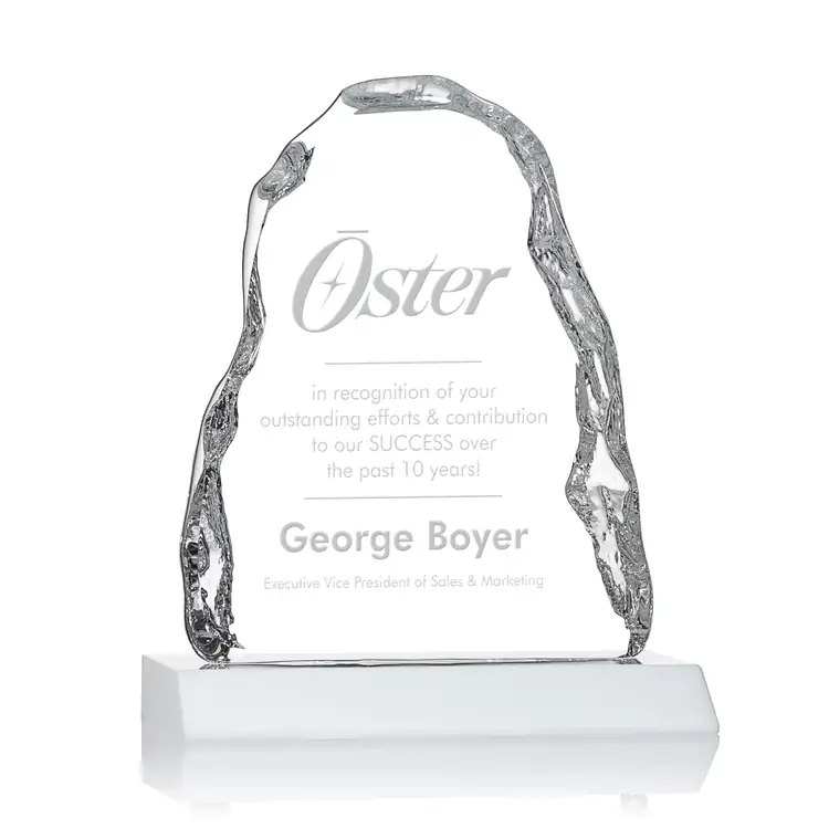 Carling Optical Crystal Award - Iceberg on Beveled Crystal Base - Deep Etch #7