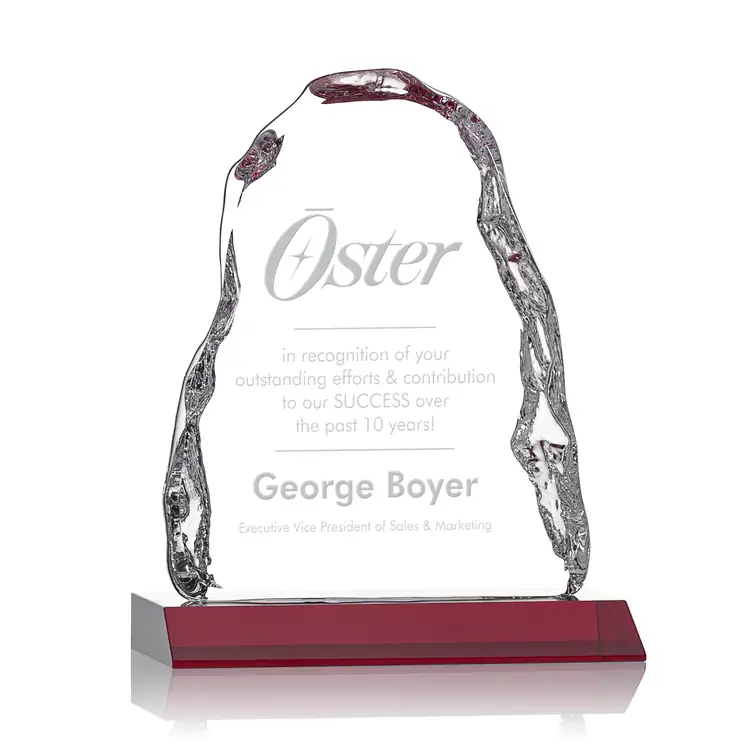 Carling Optical Crystal Award - Iceberg on Beveled Crystal Base - Deep Etch #9