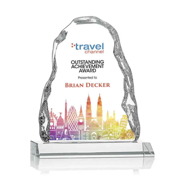Trophée Carling en cristal optique - Iceberg sur socle en cristal biseauté - Multicolore #2
