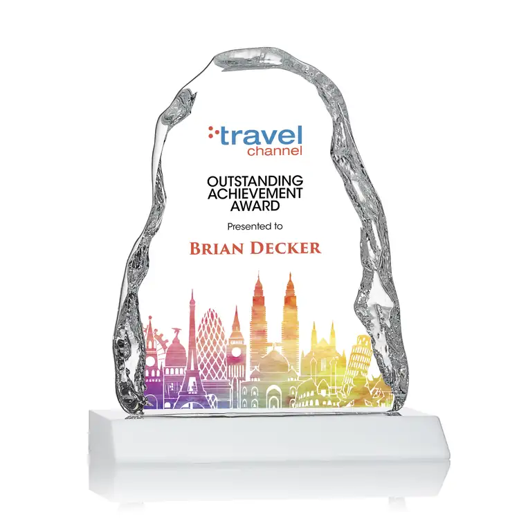 Trophée Carling en cristal optique - Iceberg sur socle en cristal biseauté - Multicolore #7