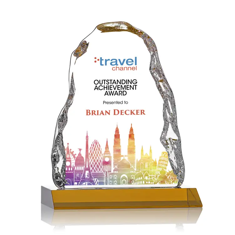 Trophée Carling en cristal optique - Iceberg sur socle en cristal biseauté - Multicolore #8