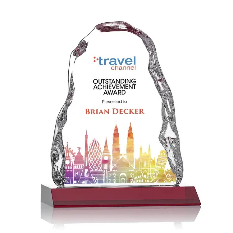 Trophée Carling en cristal optique - Iceberg sur socle en cristal biseauté - Multicolore #9