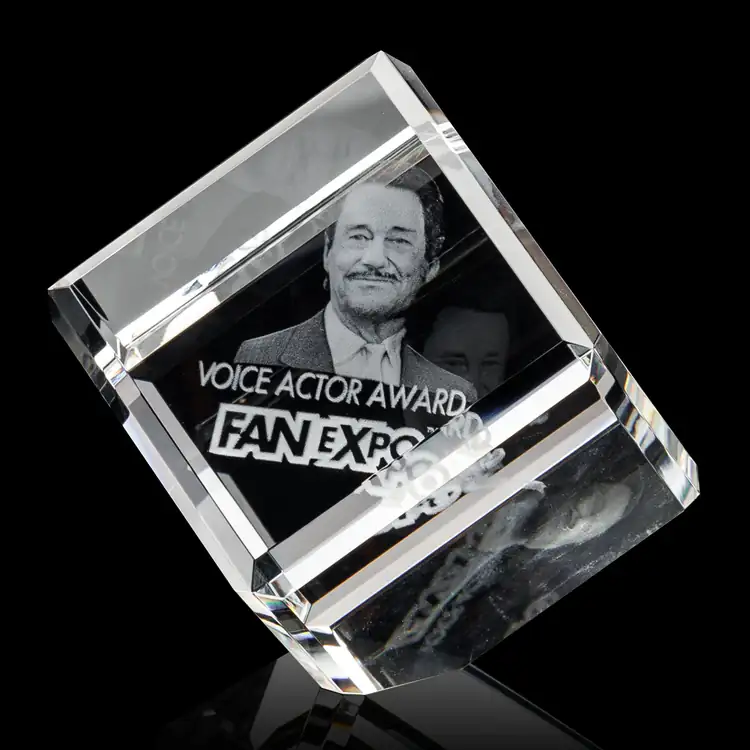 Carlton Optical Crystal Award - Clipped Cube - 3D Engraving #2