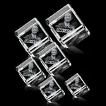 Trophée Carlton en cristal optique - Cube tronqué - Gravure 3D