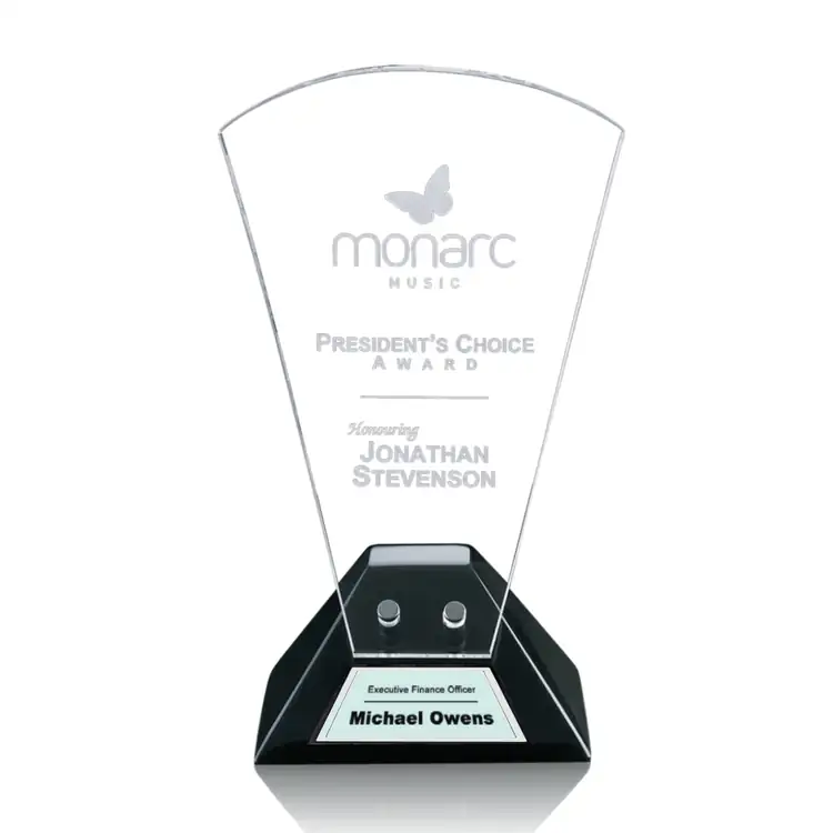 Carlyle Starfire Crystal Award on Piano-Finish Base #2