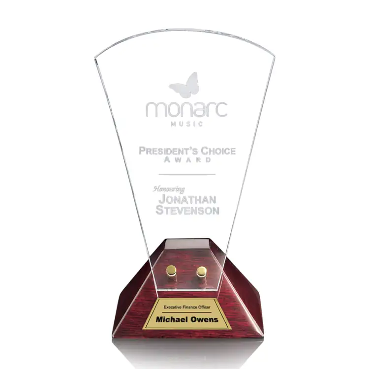 Carlyle Starfire Crystal Award on Piano-Finish Base #3