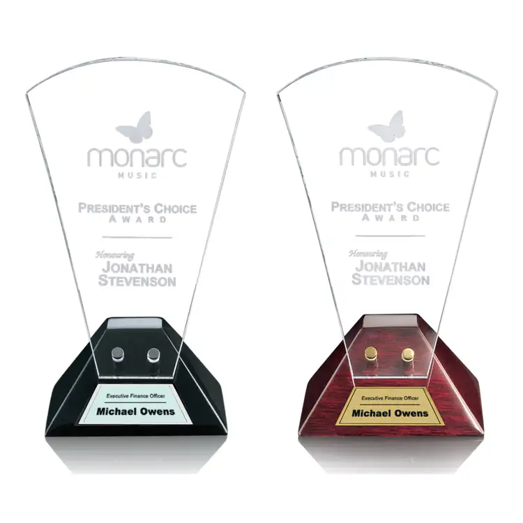Carlyle Starfire Crystal Award on Piano-Finish Base
