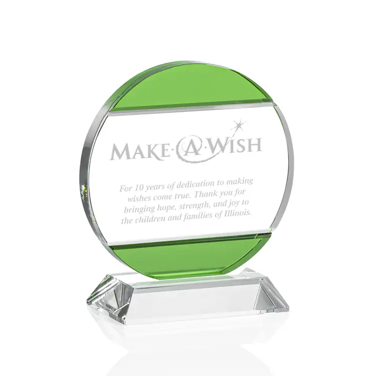 Carmichael Optical Crystal Award with Emerald Accents #2