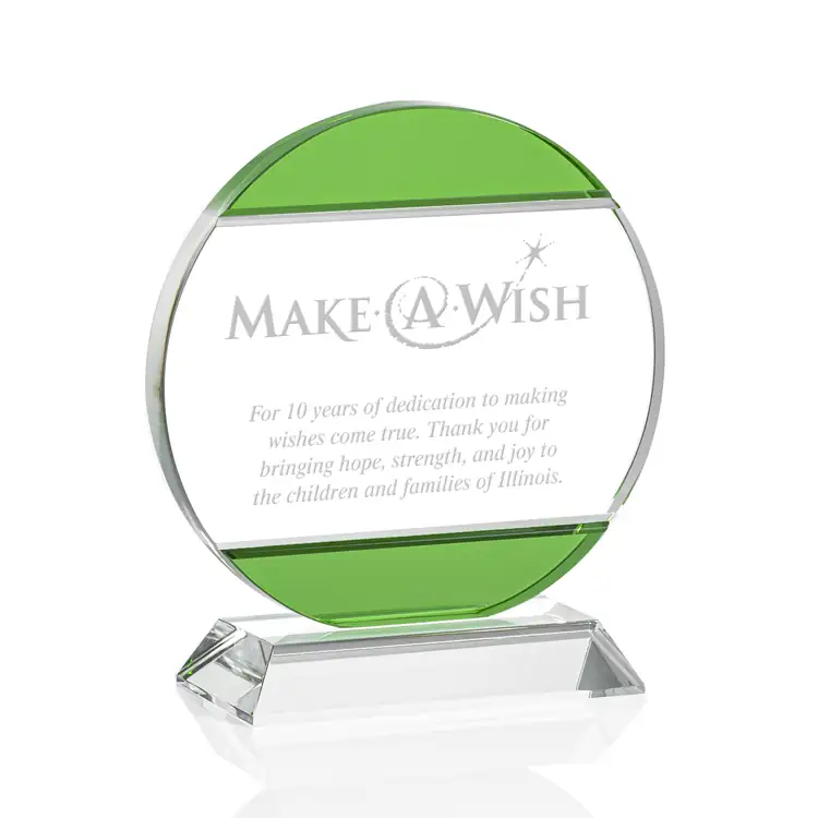 Carmichael Optical Crystal Award with Emerald Accents #3