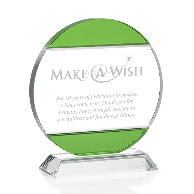Carmichael Optical Crystal Award with Emerald Accents #4
