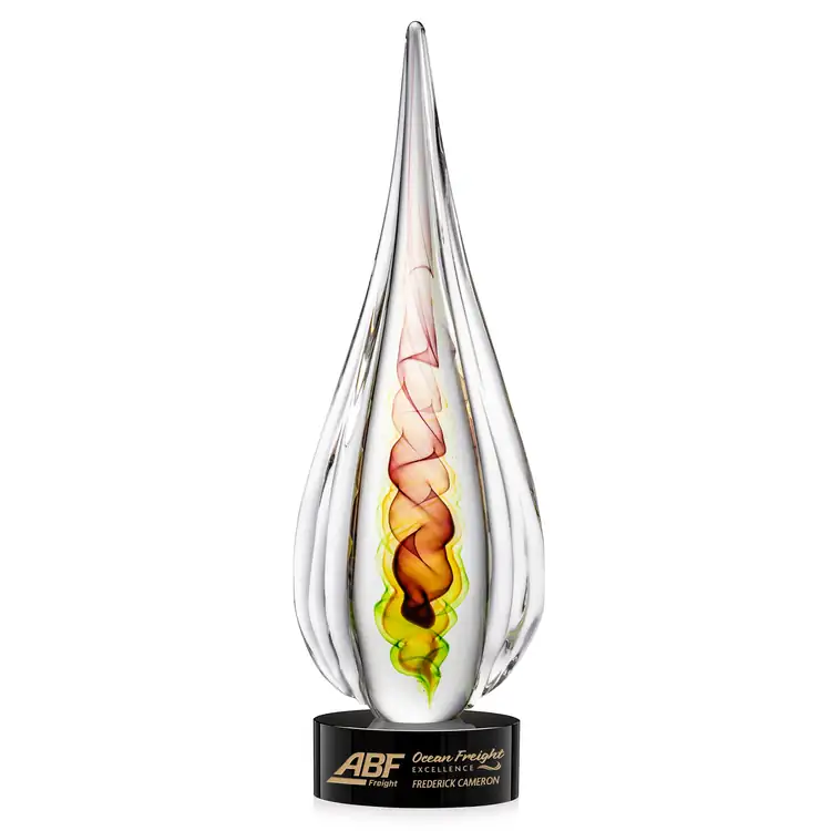 Trophée Carterra en verre d’art sur socle Marvel noir ou vert - Gravure #2