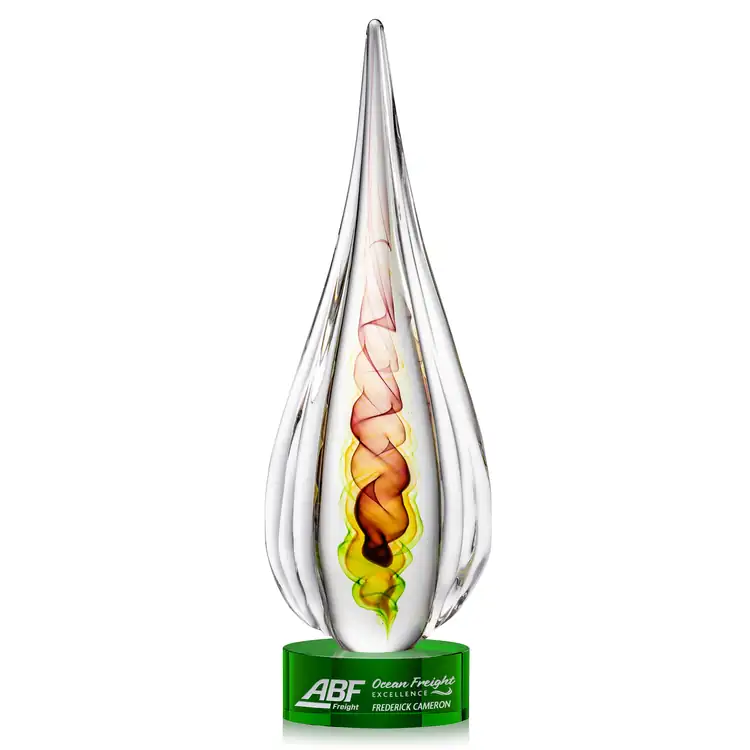 Trophée Carterra en verre d’art sur socle Marvel noir ou vert - Gravure #3