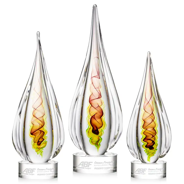 Carterra Art Glass Award on Marvel Base - Clear - Deep Etch