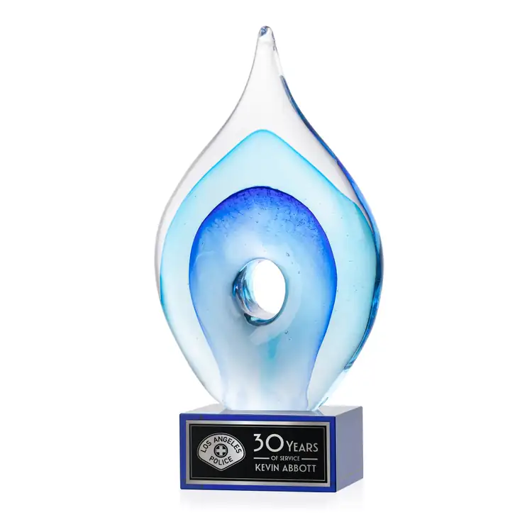 Caspian Art Glass Award on Hancock Base - Laser Engraving #3