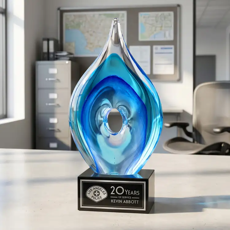 Caspian Art Glass Award on Hancock Base - Laser Engraving #5