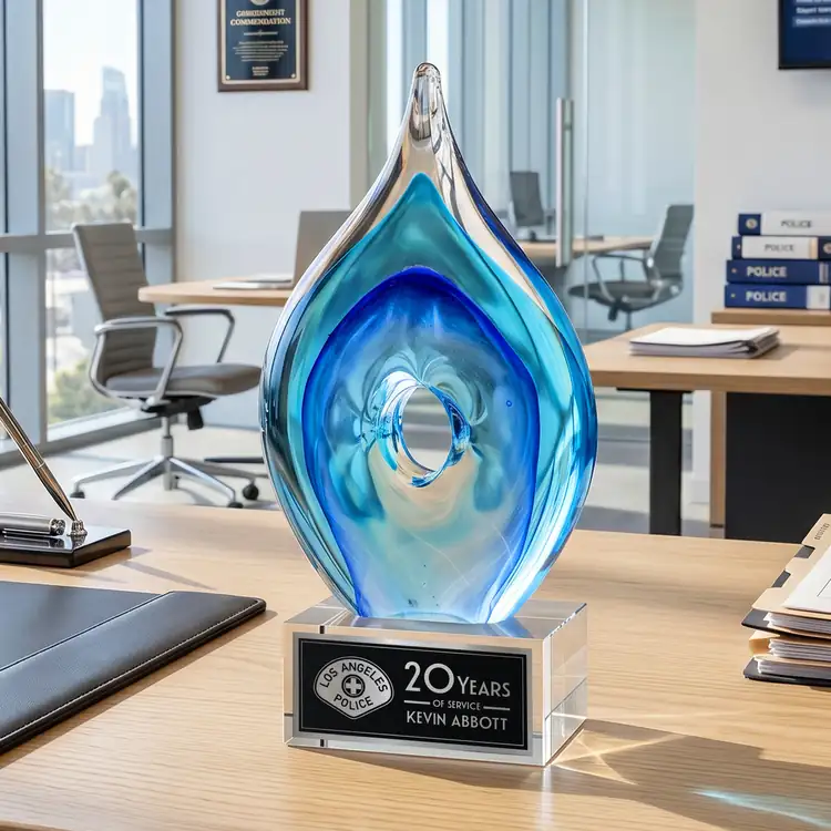 Caspian Art Glass Award on Hancock Base - Laser Engraving #7