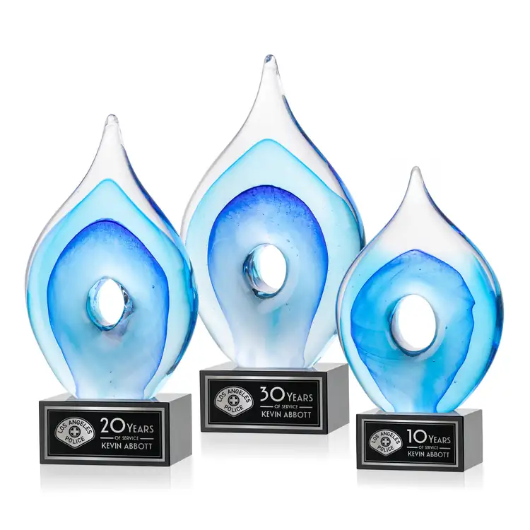Caspian Art Glass Award on Hancock Base - Laser Engraving