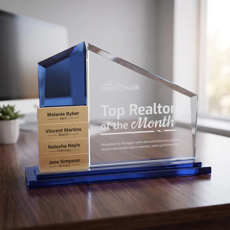 Castlewood Add-a-Block Award - Aluminum, Starfire Crystal - Engraved #13