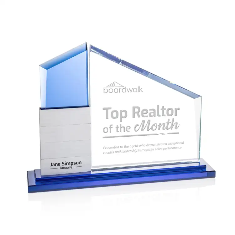 Castlewood Add-a-Block Award - Aluminum, Starfire Crystal - Engraved #2