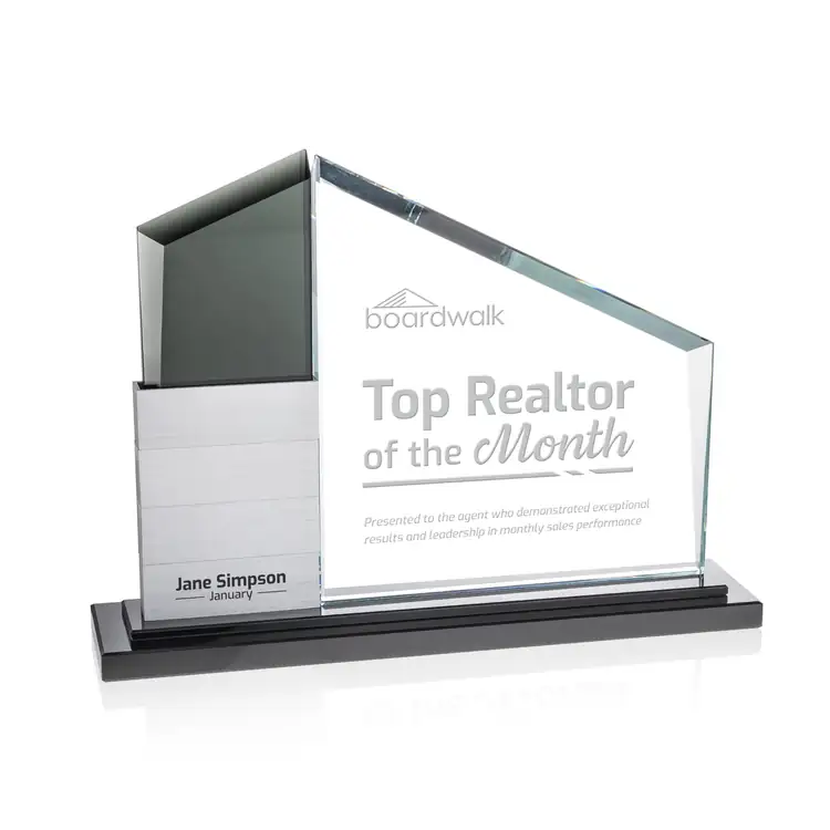 Castlewood Add-a-Block Award - Aluminum, Starfire Crystal - Engraved #3