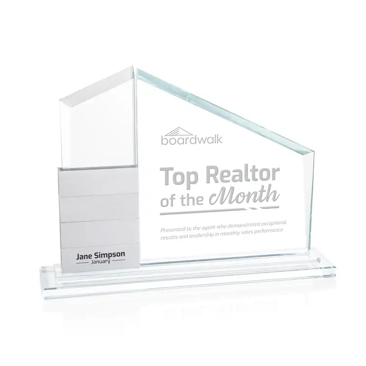 Castlewood Add-a-Block Award - Aluminum, Starfire Crystal - Engraved #4