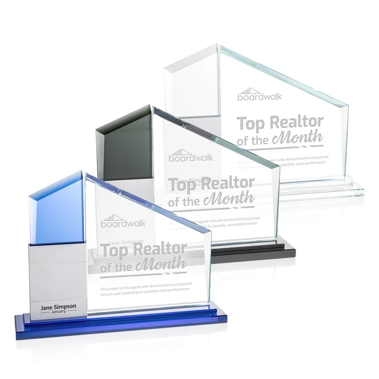 Castlewood Add-a-Block Award - Aluminum, Starfire Crystal - Engraved #5