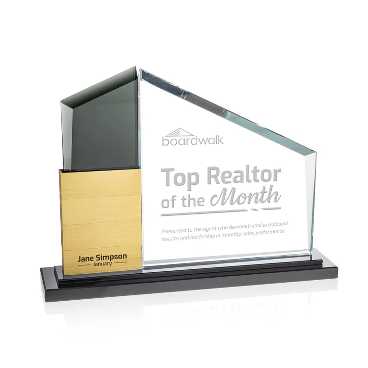 Castlewood Add-a-Block Award - Aluminum, Starfire Crystal - Engraved #8