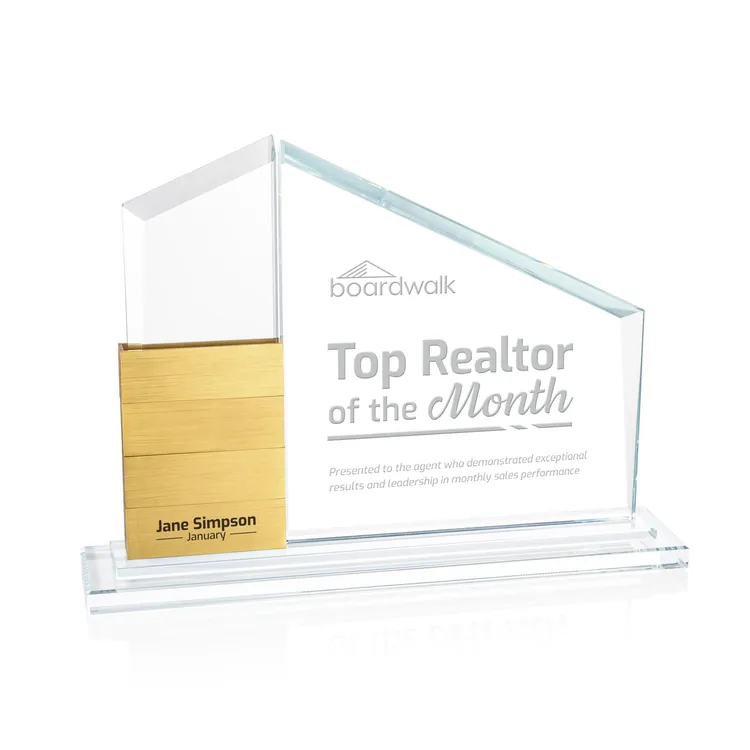 Castlewood Add-a-Block Award - Aluminum, Starfire Crystal - Engraved #9