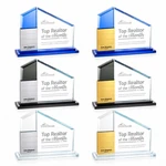 Trophée Castlewood à blocs ajoutables en aluminium et cristal Starfire - Gravure