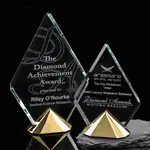 Trophée Celestial R.S. Owens en cristal Starfire sur socle or