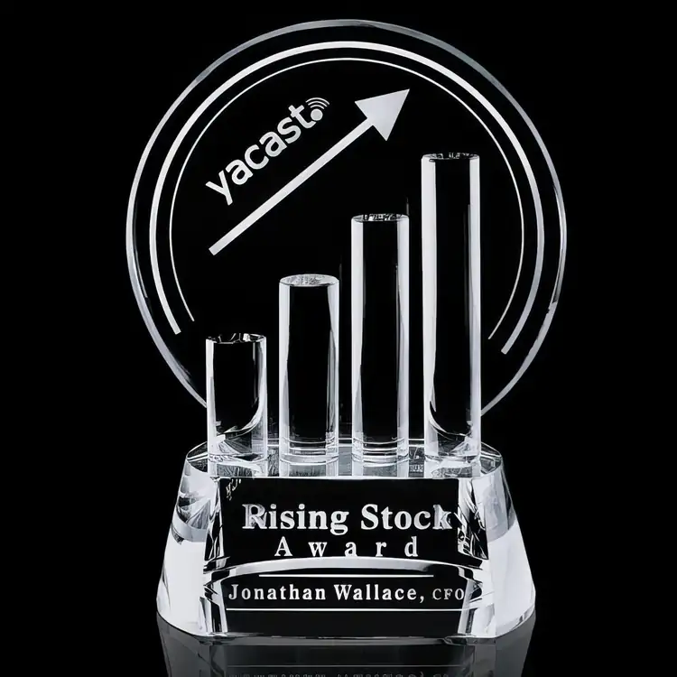 Chadwick Optical Crystal Award with Rising Columns