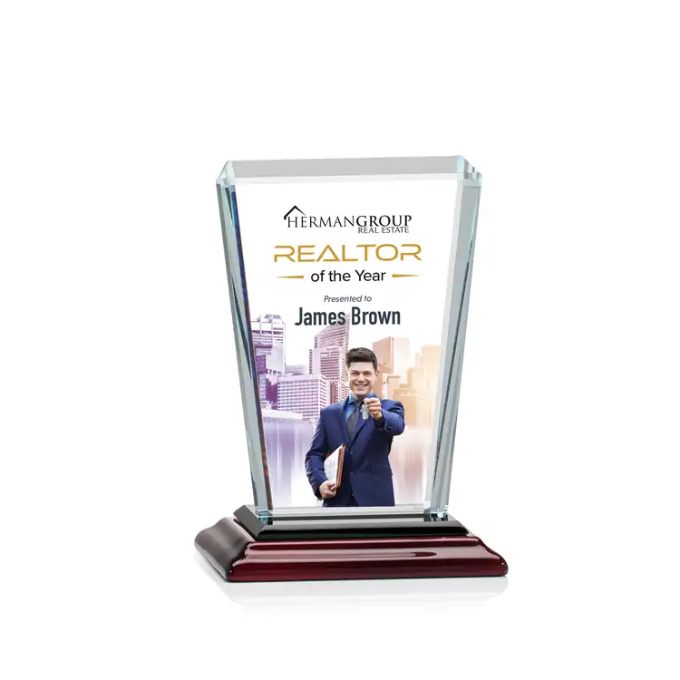 Chatham Starfire Crystal Award on Rosewood Base - Multicolor #2