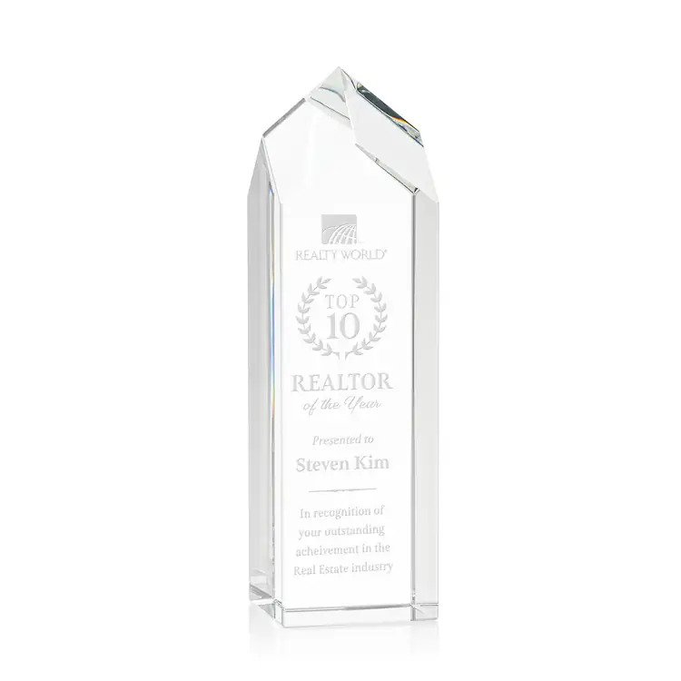 Clarington Optical Crystal Tower Award - Deep Etch #3