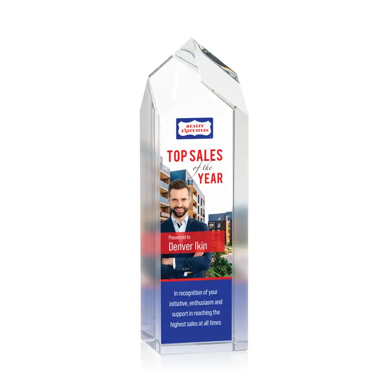 Clarington Optical Crystal Tower Award - Multicolor #3