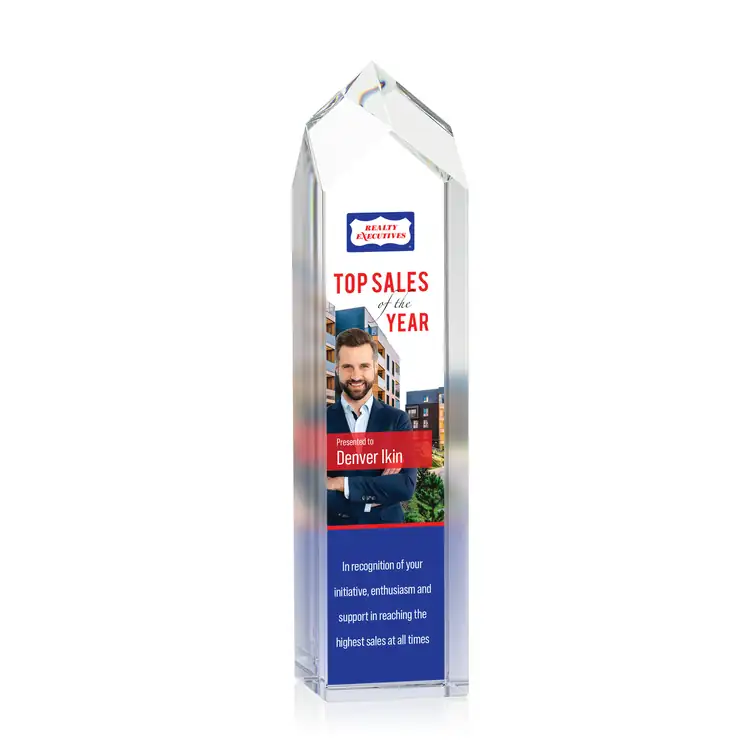 Clarington Optical Crystal Tower Award - Multicolor #4
