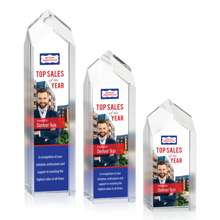 Clarington Optical Crystal Tower Award - Multicolor