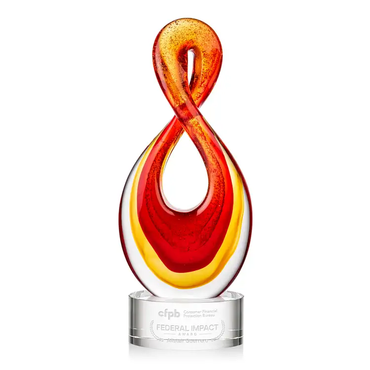 Trophée Clarion en verre d’art sur socle Marvel - Gravure #2