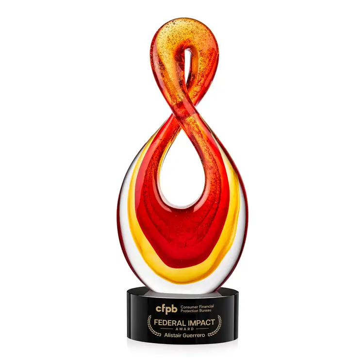 Trophée Clarion en verre d’art sur socle Marvel - Gravure #3