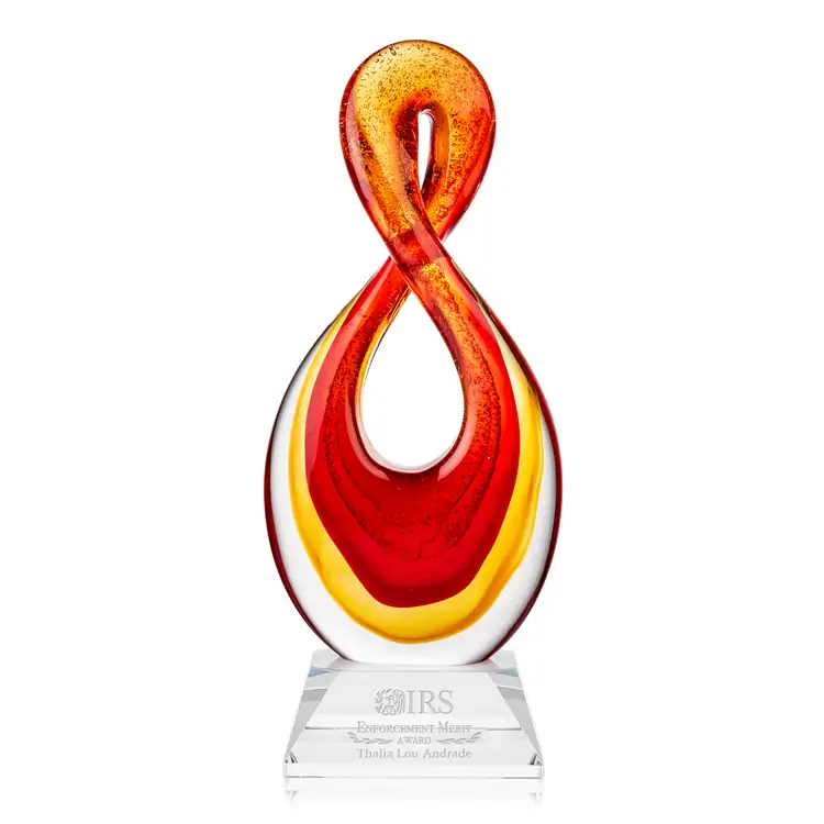 Clarion Art Glass Award on Sheffield Base - Laser Engraving #2