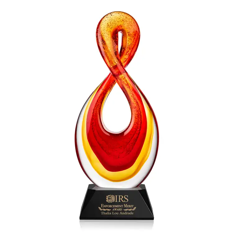 Clarion Art Glass Award on Sheffield Base - Laser Engraving #3