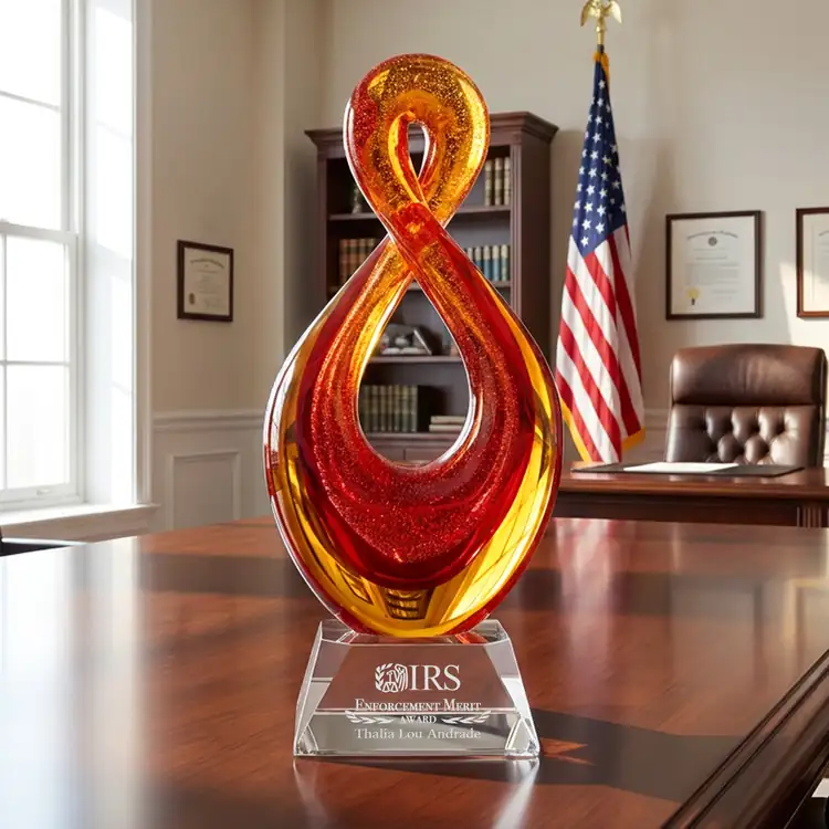 Clarion Art Glass Award on Sheffield Base - Laser Engraving #4